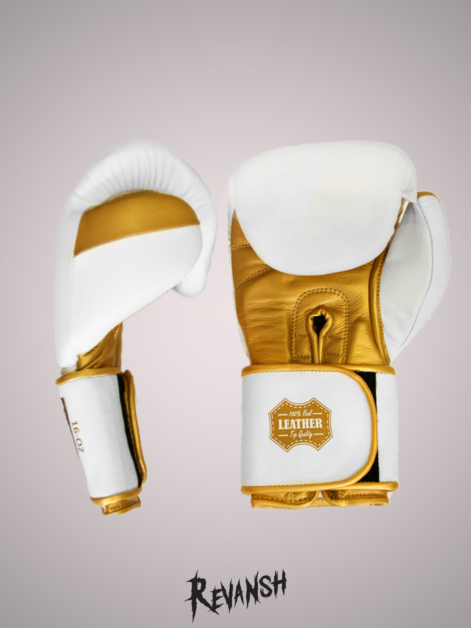 Boxing gloves REVANSH PRO Gold, BGL001WEGN, white-gold, genuine leather