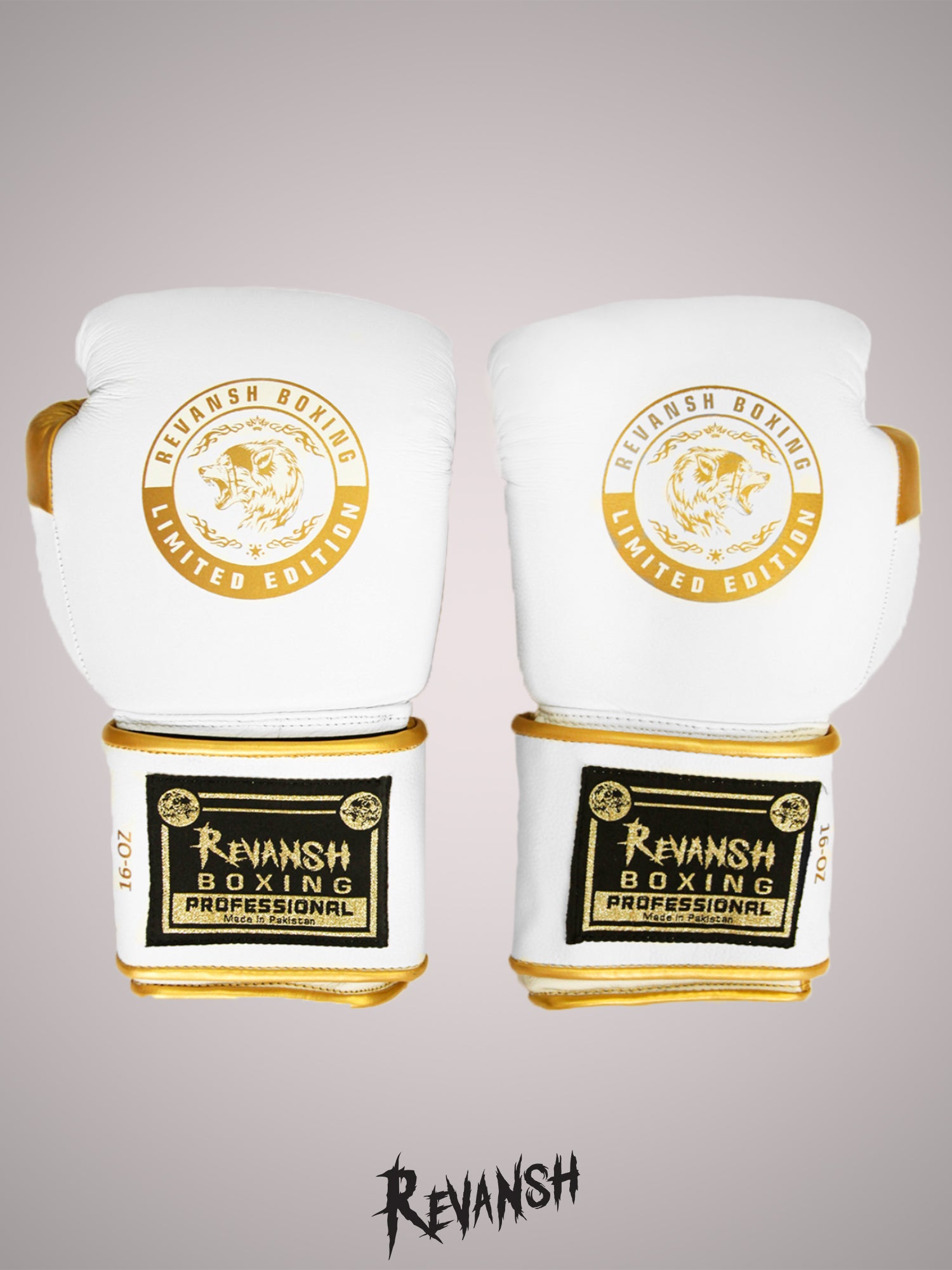 Boxing gloves REVANSH PRO Gold, BGL001WEGN, white-gold, genuine leather