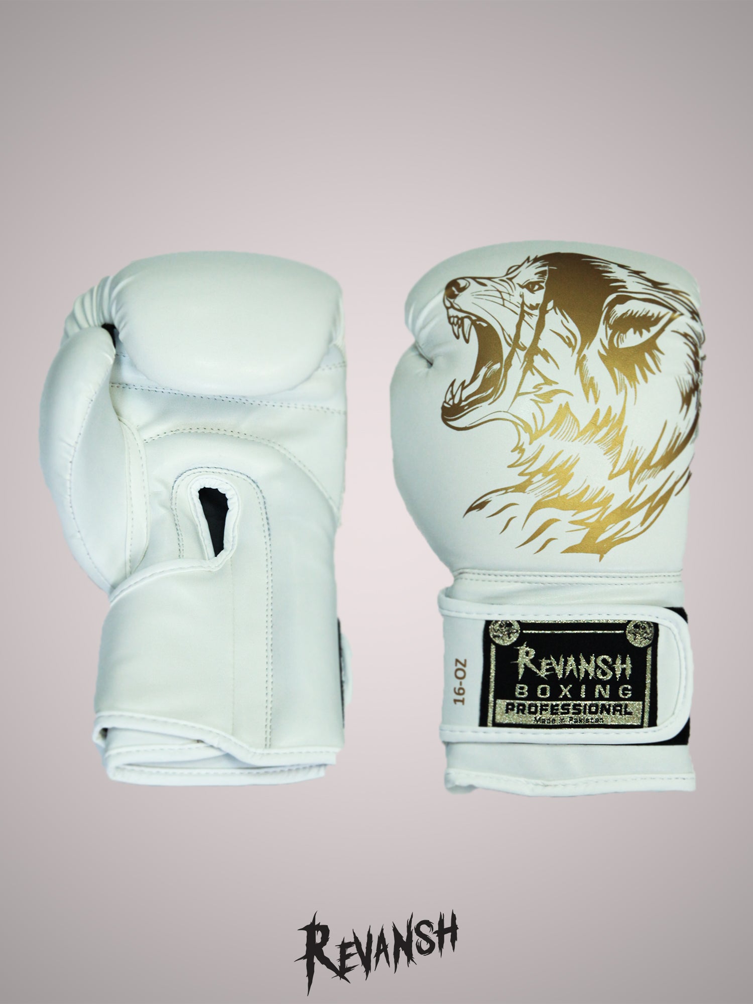 Boxing gloves REVANSH, white and gold