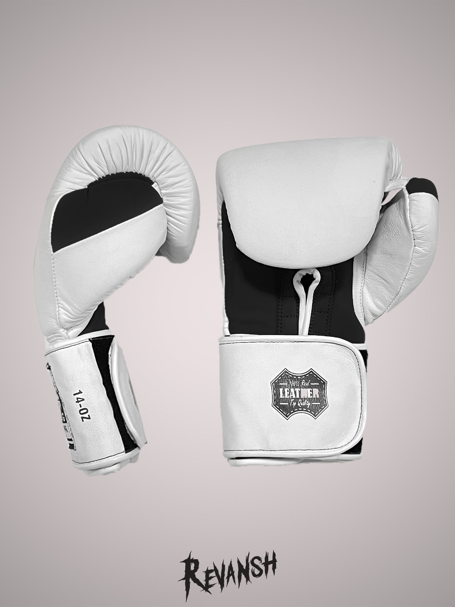 Boxing gloves REVANSH PRO, BGL001, Black & white, natural