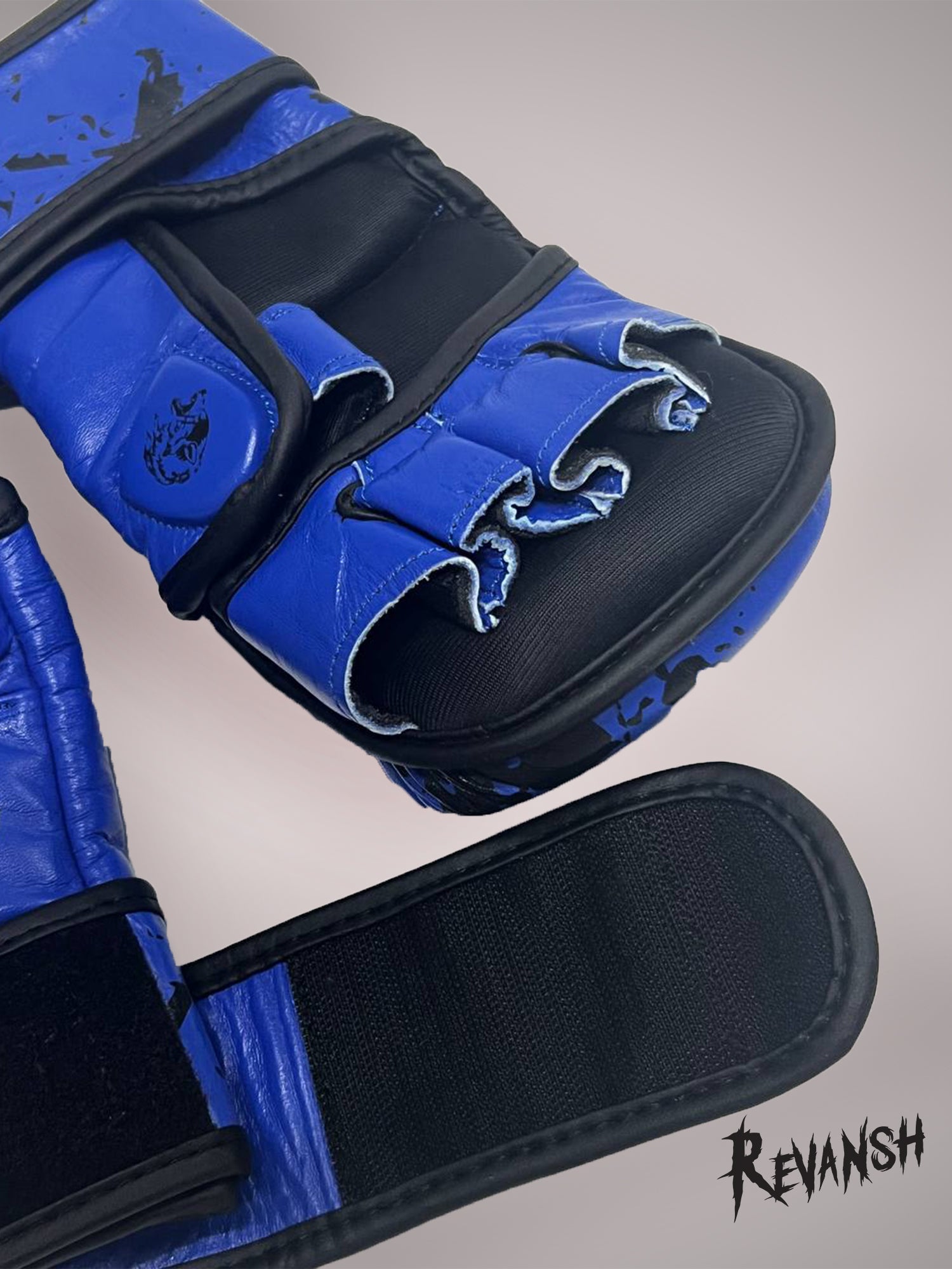 Gloves HYBRID REVANSH MMA UNION OF RUSSIA, blue, leather
