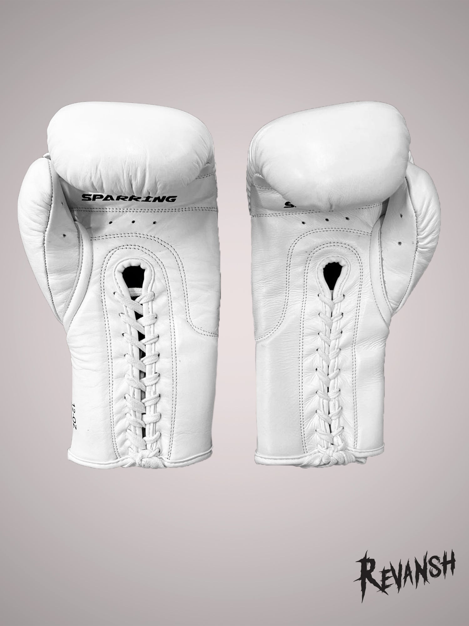 Boxing gloves for sparring with laces, genuine leather