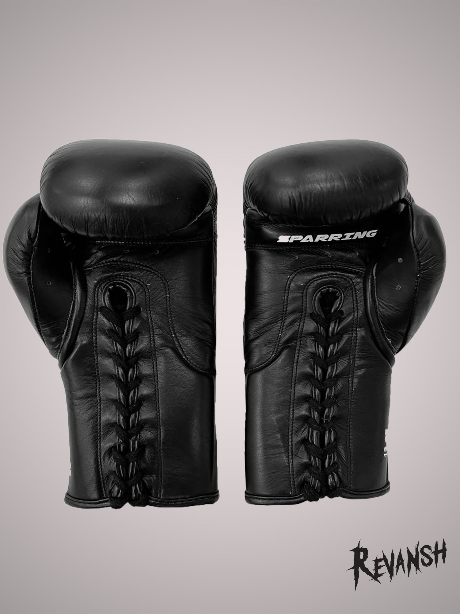 Boxing gloves for sparring with laces, genuine leather