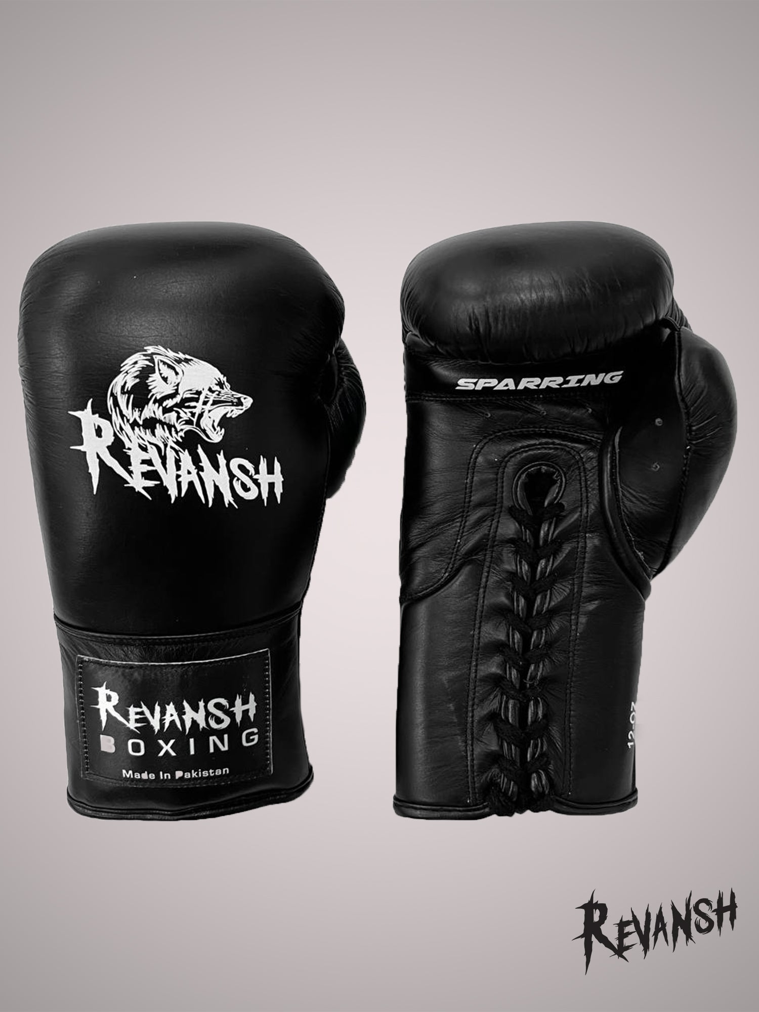 Boxing gloves for sparring with laces, genuine leather