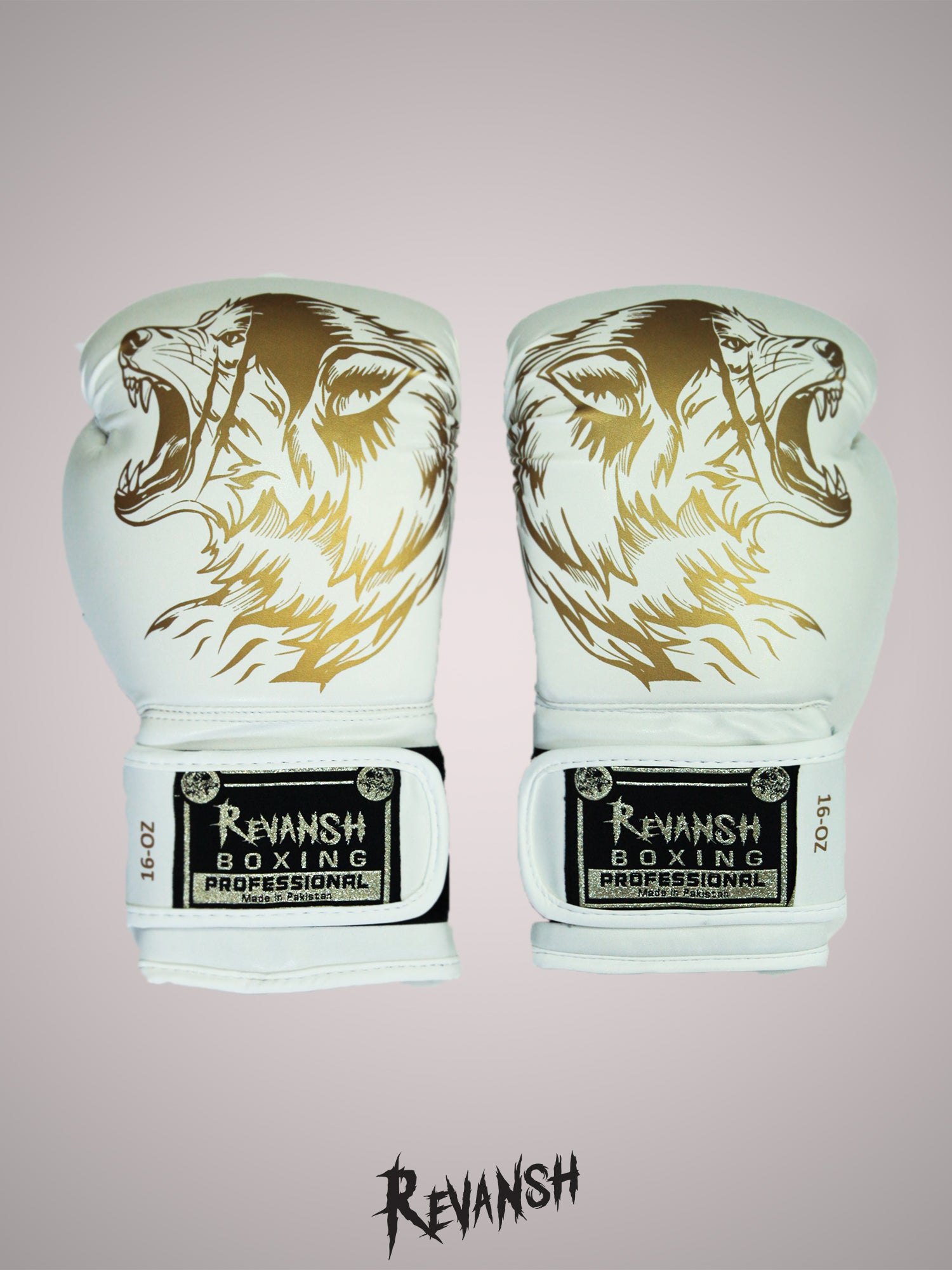 Boxing gloves REVANSH, white and gold