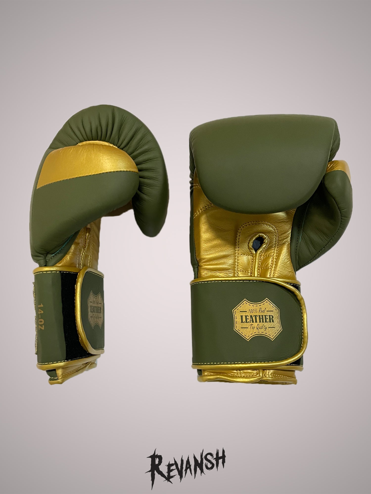 Boxing gloves REVANSH, khaki-gold, natural, BGL029GRGN