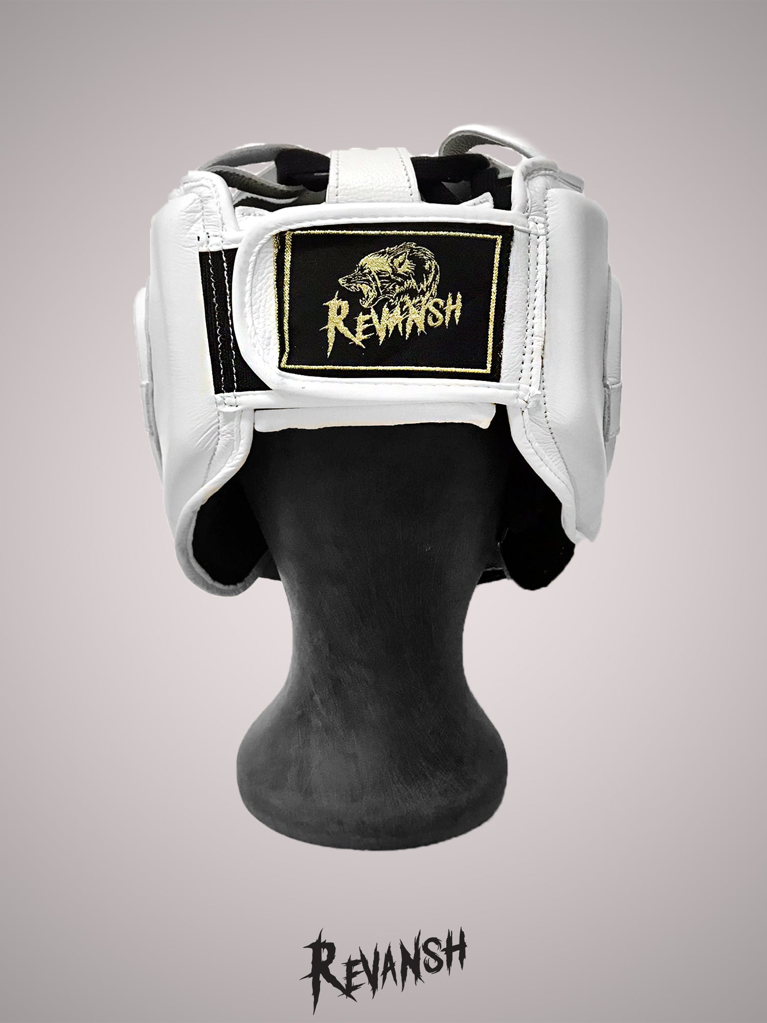 Bumper helmet, HGD009WTGN, white-gold, leather