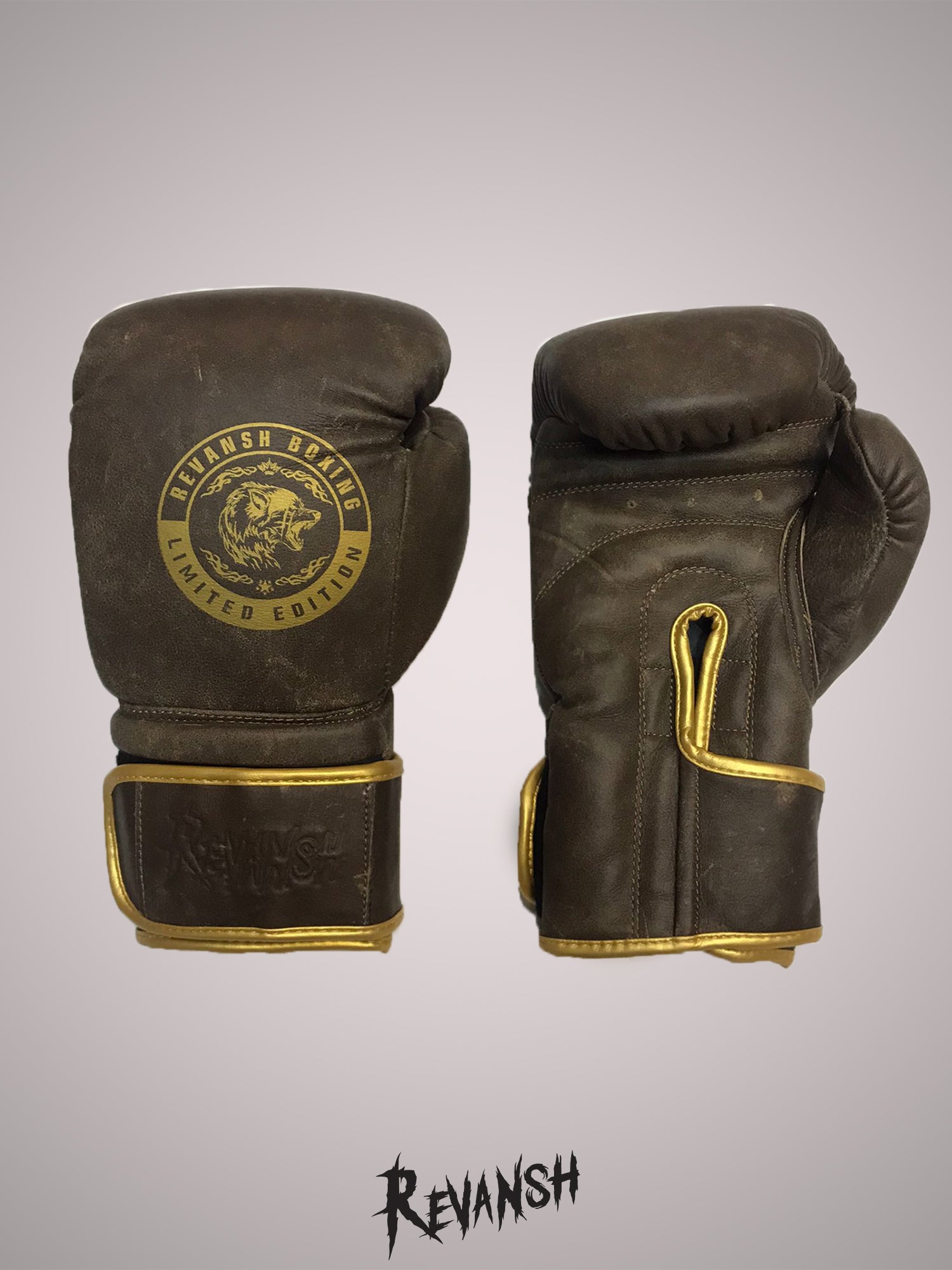 Boxing gloves RETRO, BGL020RTBR, brown, genuine leather