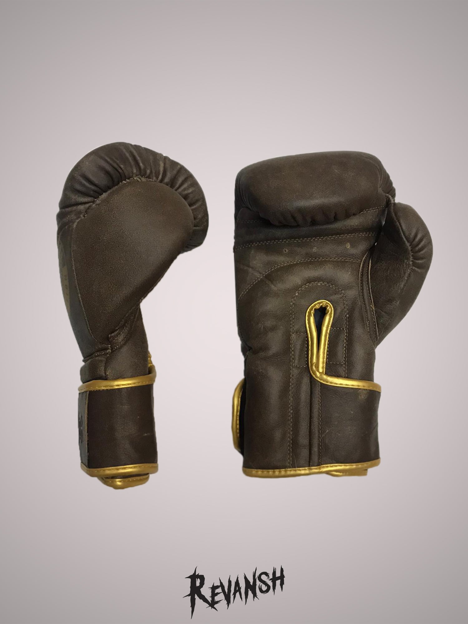 Boxing gloves RETRO, BGL020RTBR, brown, genuine leather