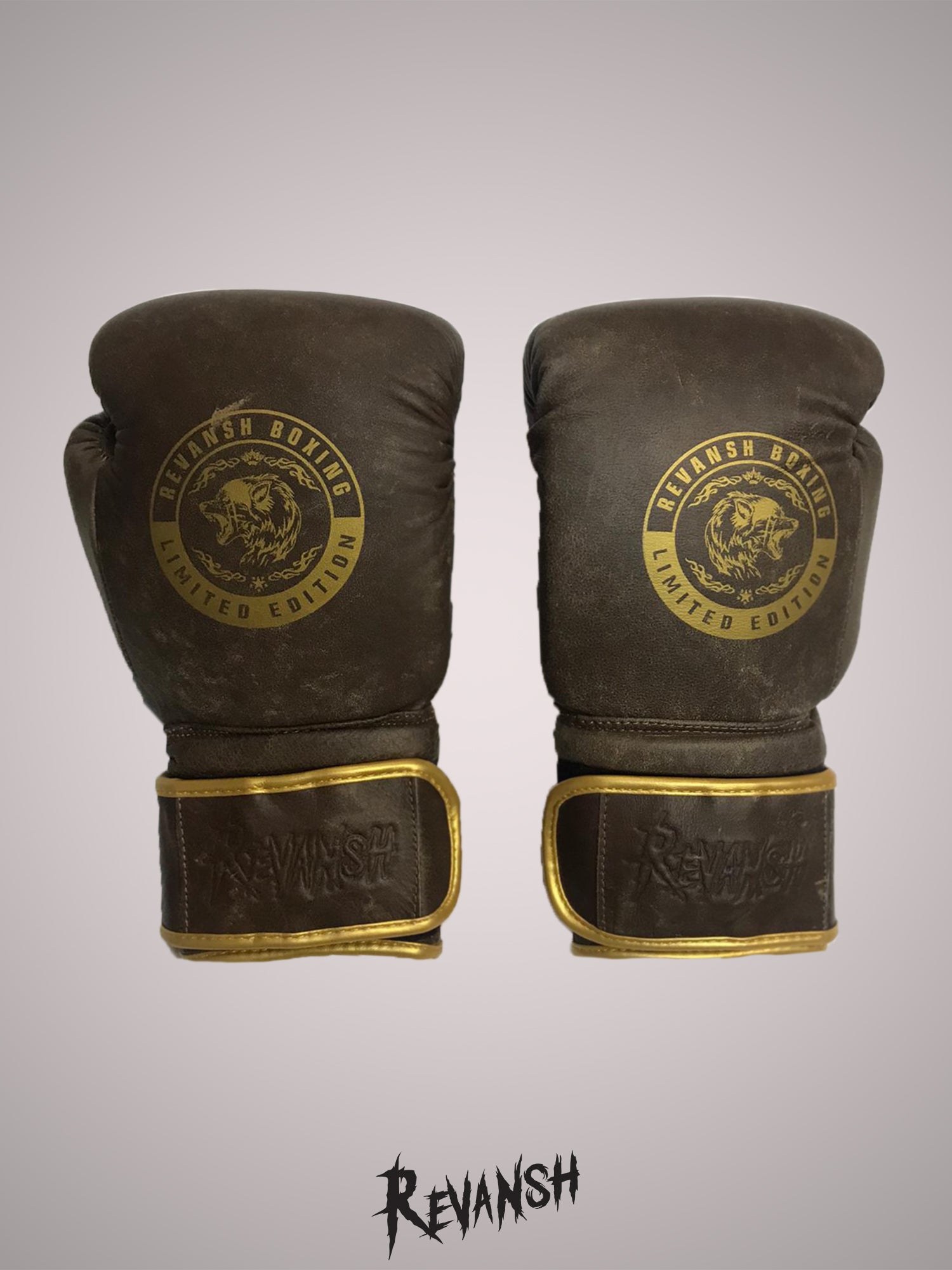 Boxing gloves RETRO, BGL020RTBR, brown, genuine leather