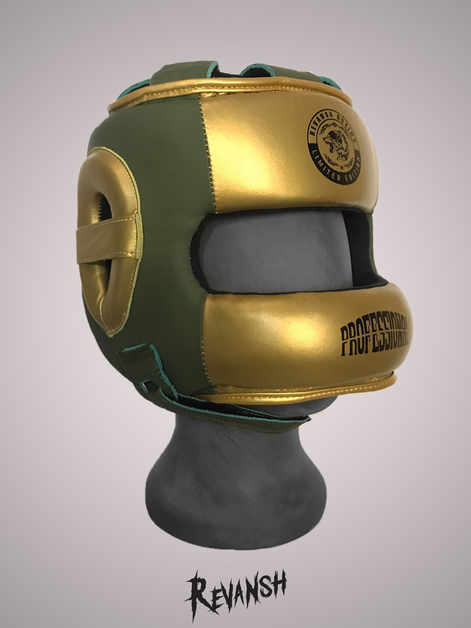 Bumper helmet, HGD009, white-green, leather
