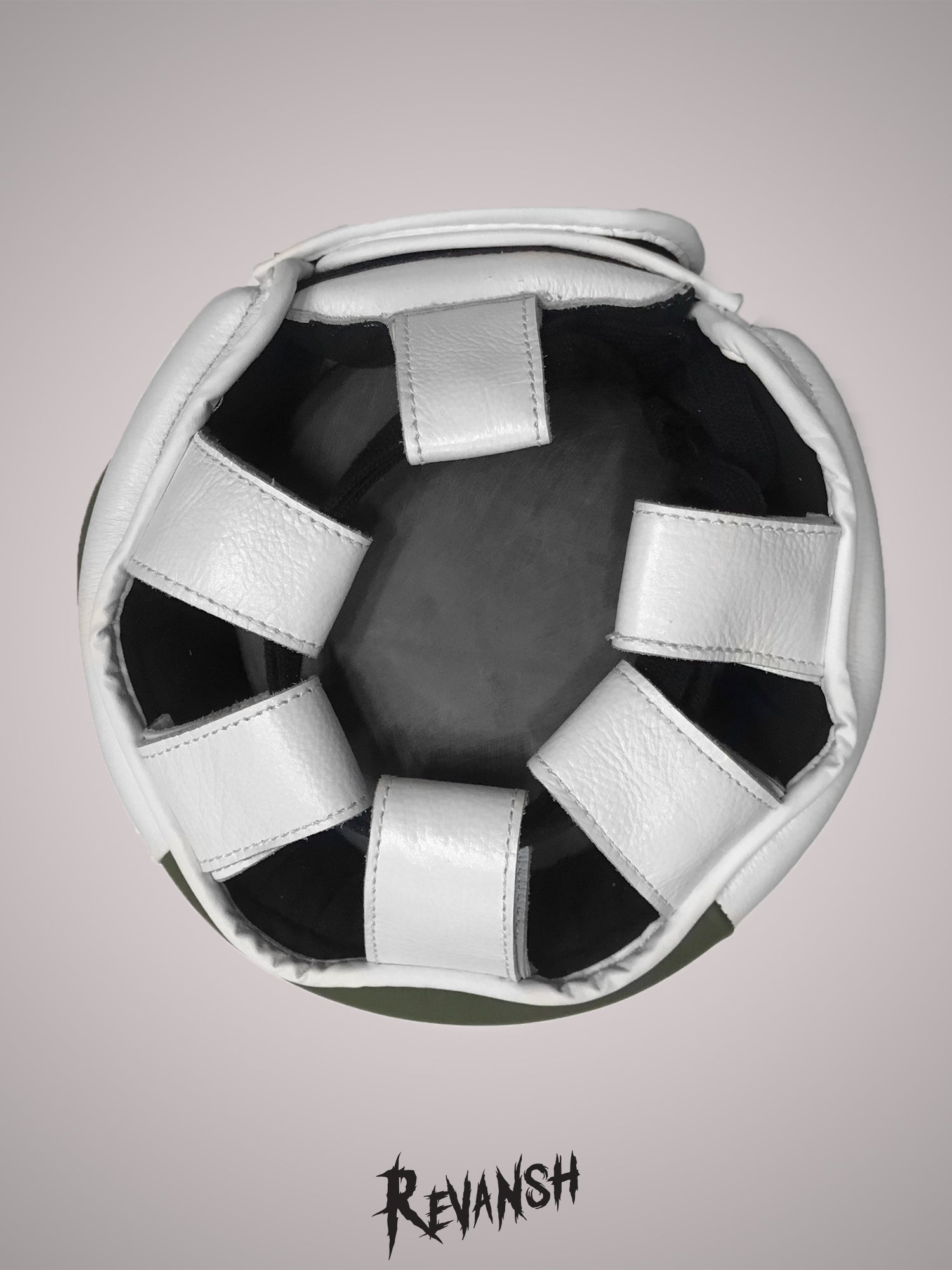 Bumper helmet, HGD009, white-green, leather