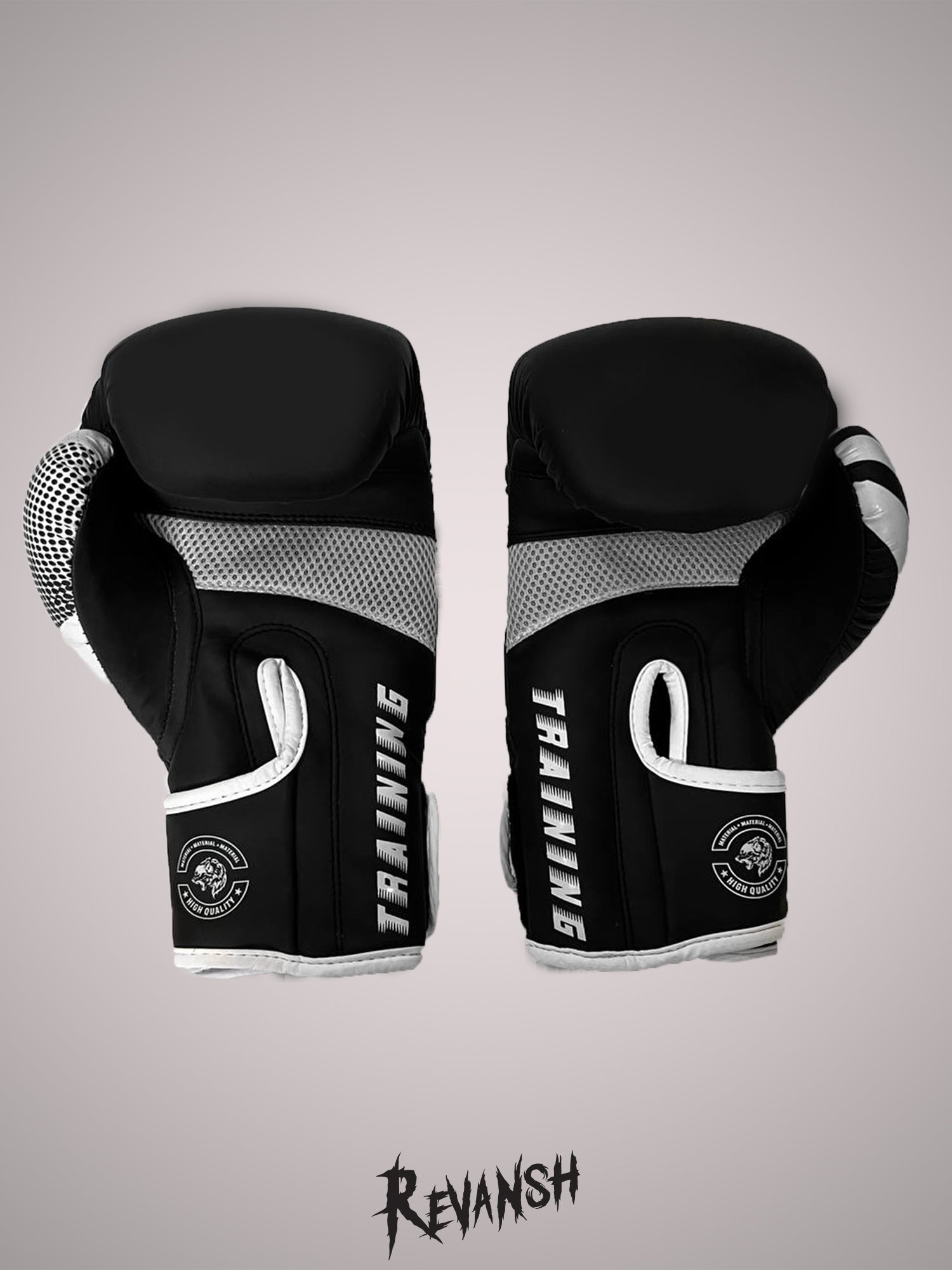 Boxing gloves REVANSH NEO, black and white