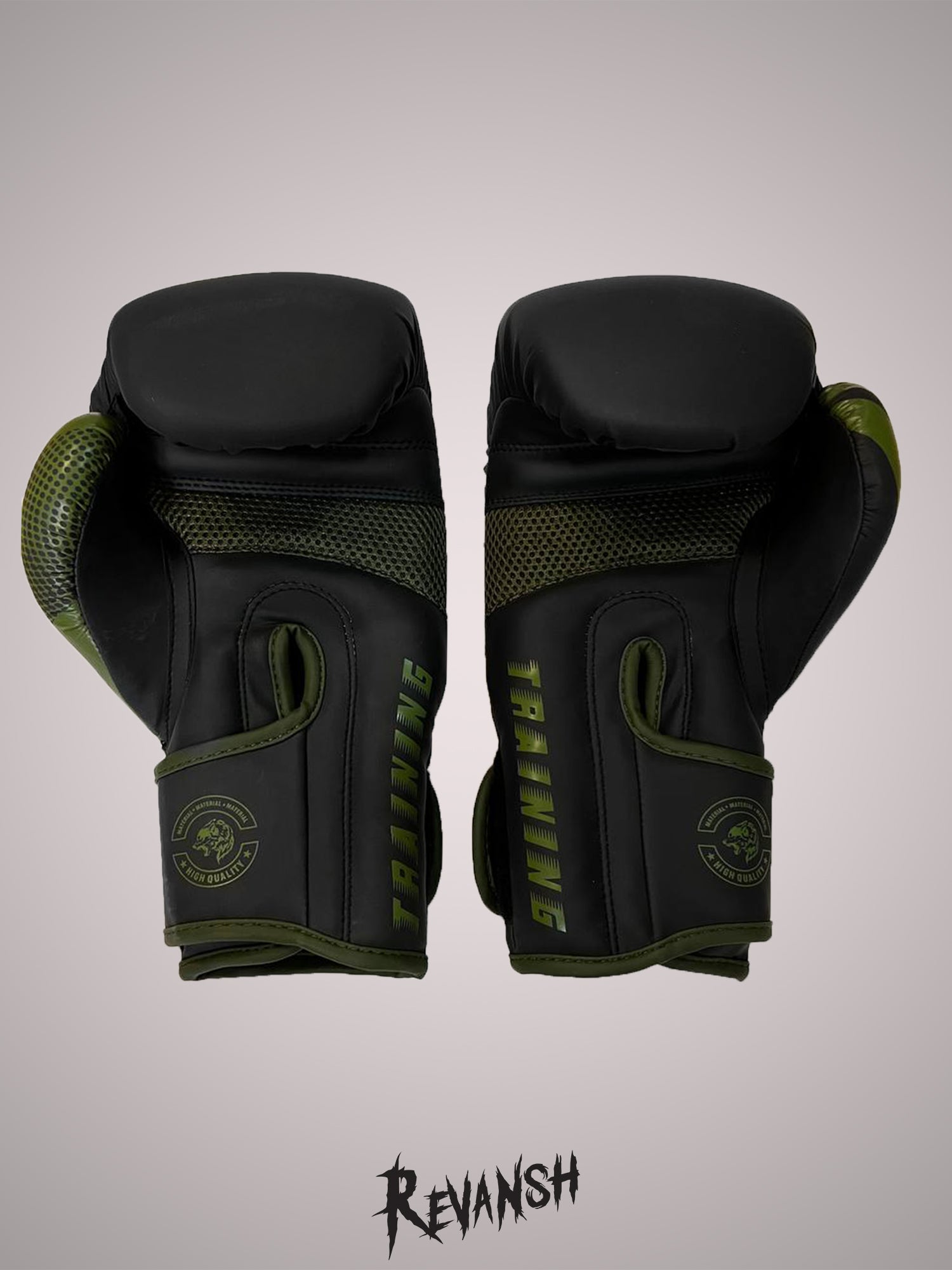 Boxing gloves REVANSH NEO, black-khaki