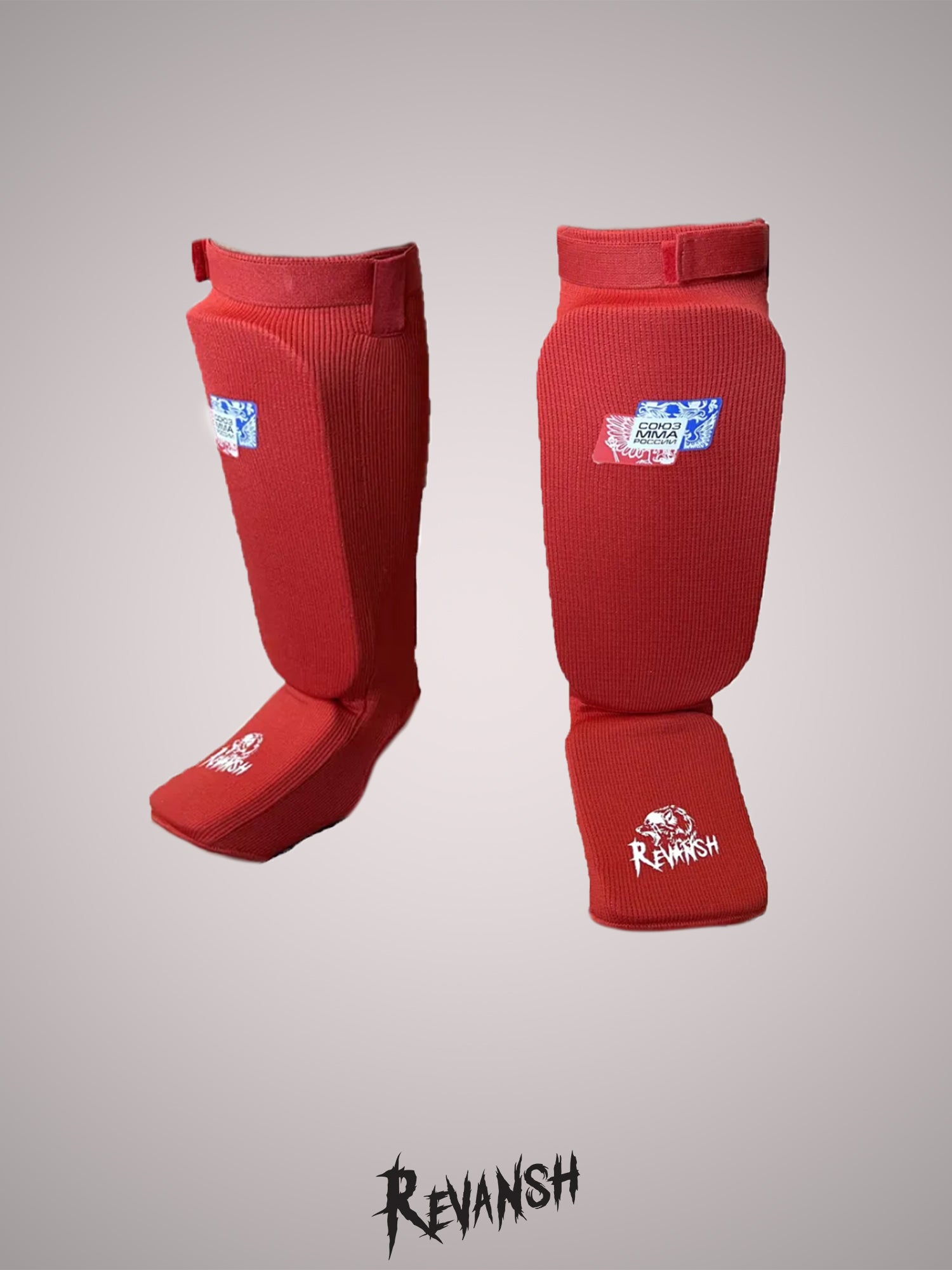 Shin guard SS004RD, MMA Union of Russia, red