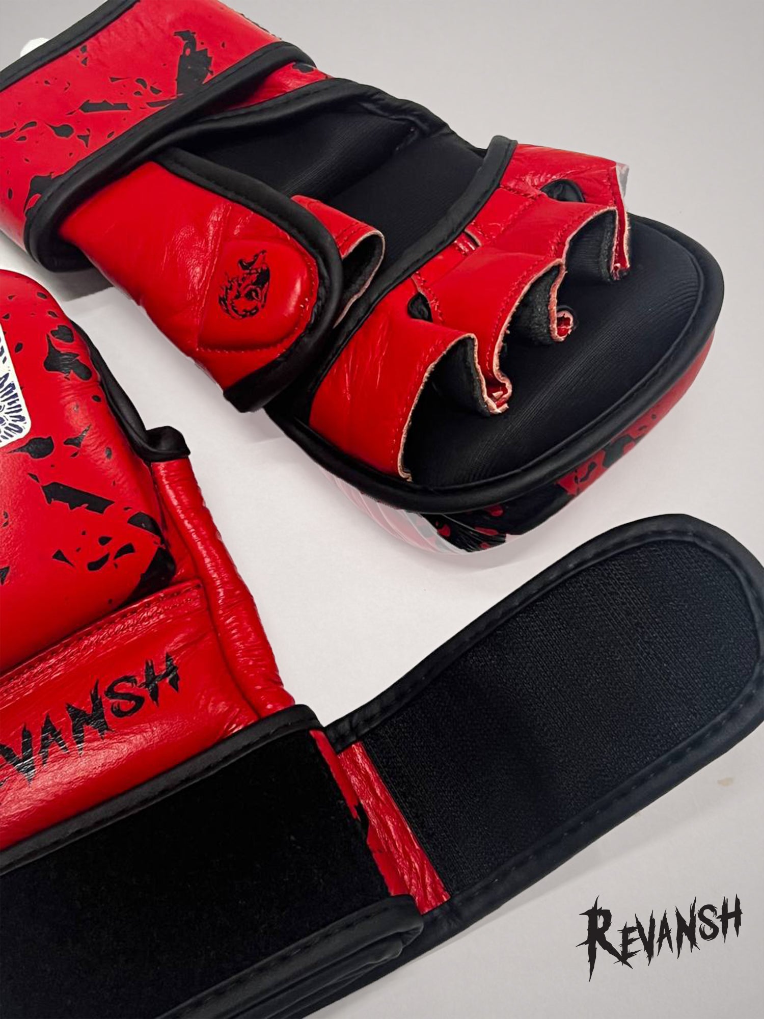 Gloves HYBRID REVANSH MMA UNION OF RUSSIA, Red , leather