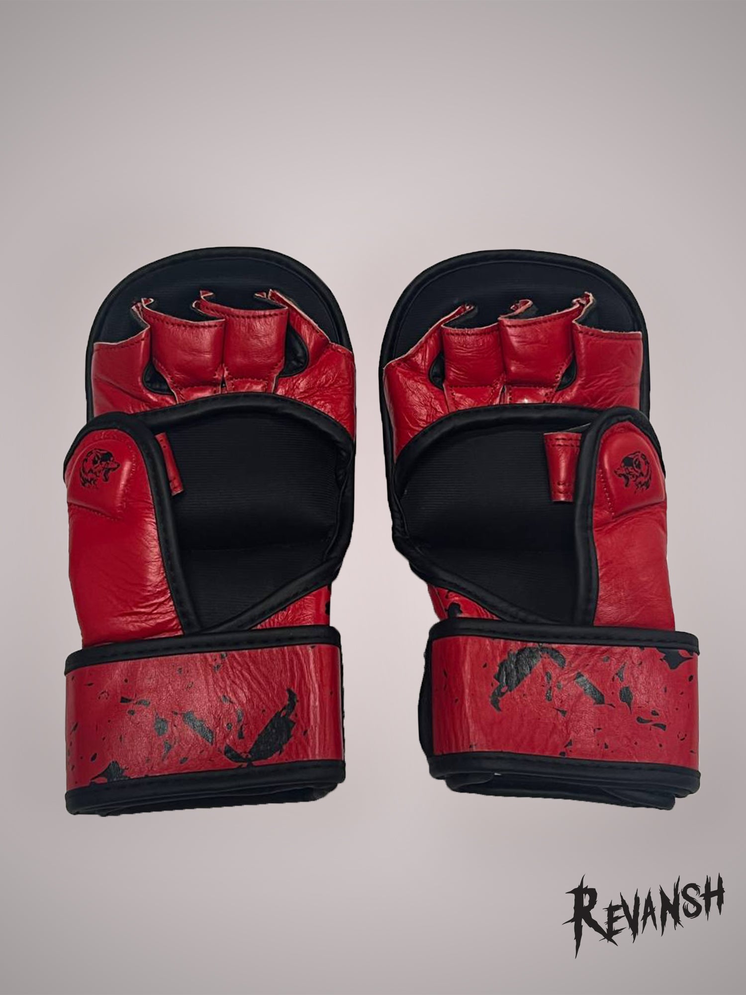 Gloves HYBRID REVANSH MMA UNION OF RUSSIA, Red , leather