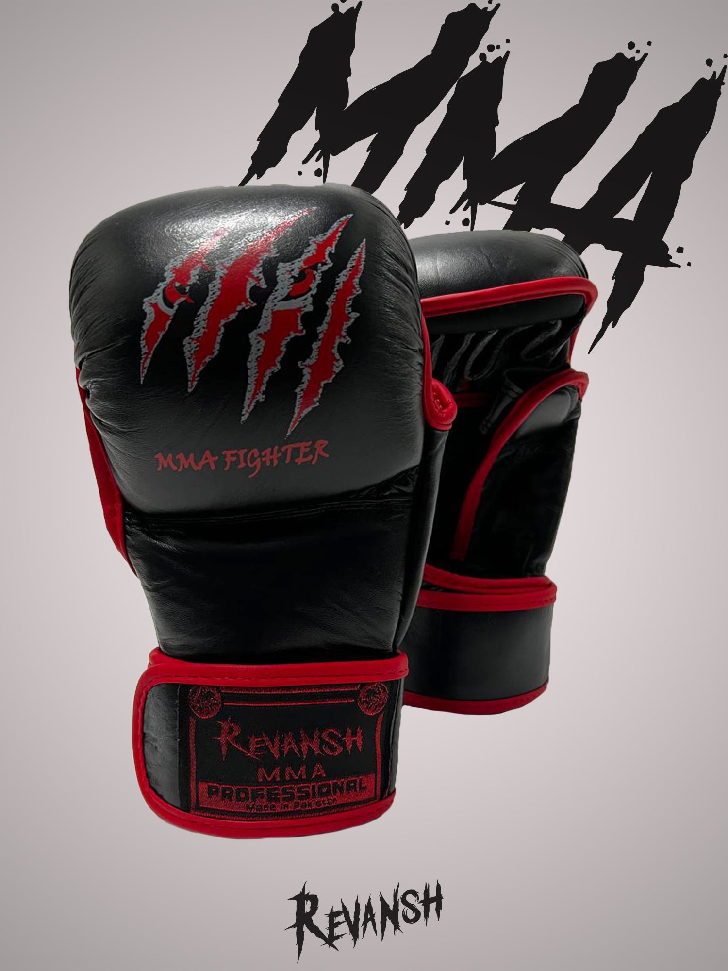 MMA gloves (crabs) scratch, HYBRID, leather