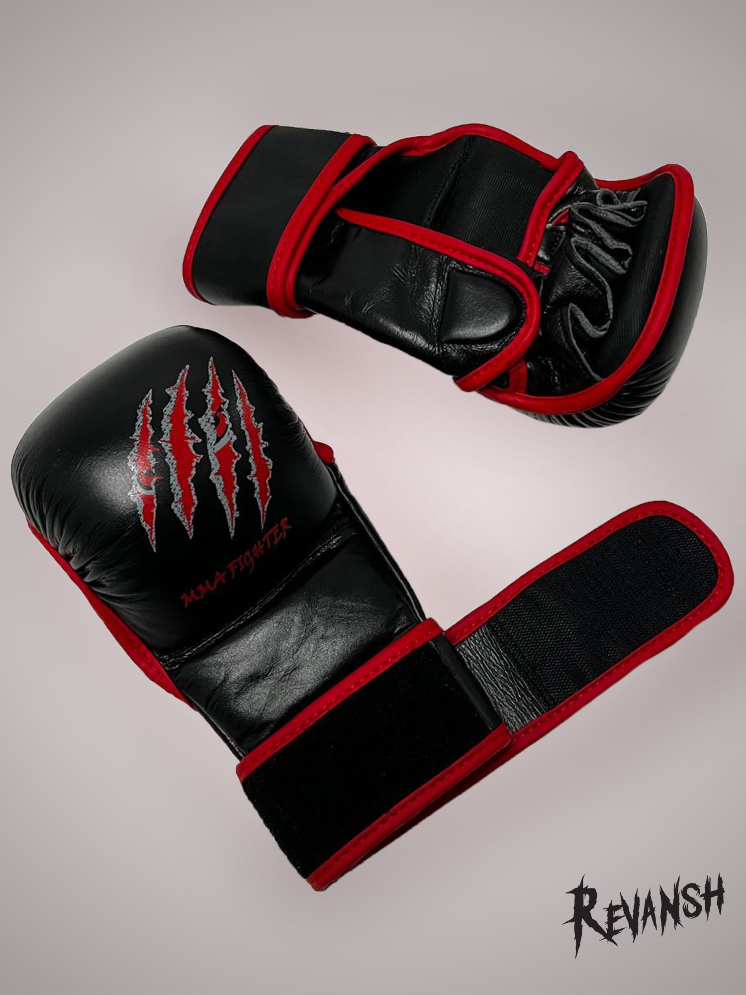 MMA gloves (crabs) scratch, HYBRID, leather
