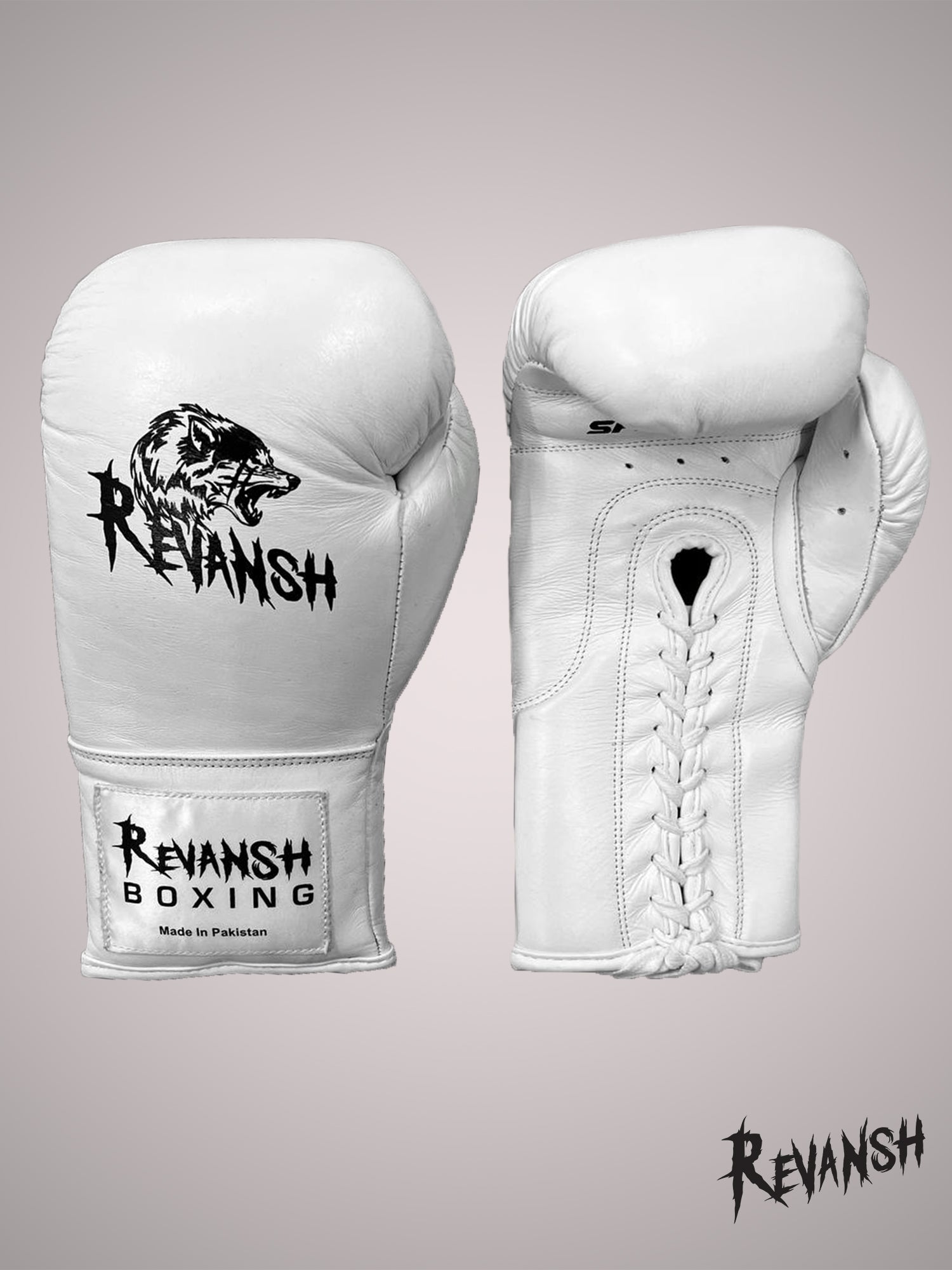 Boxing gloves for sparring with laces, genuine leather