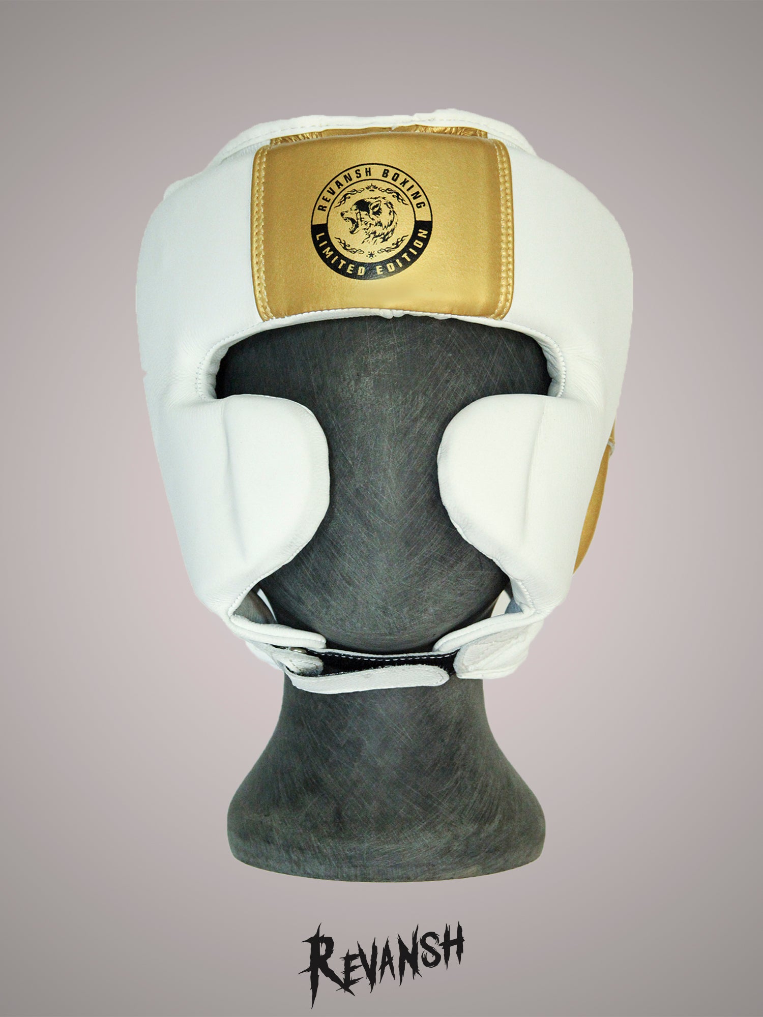 Mexican style helmet, HGD005WTGN, white and gold, leather