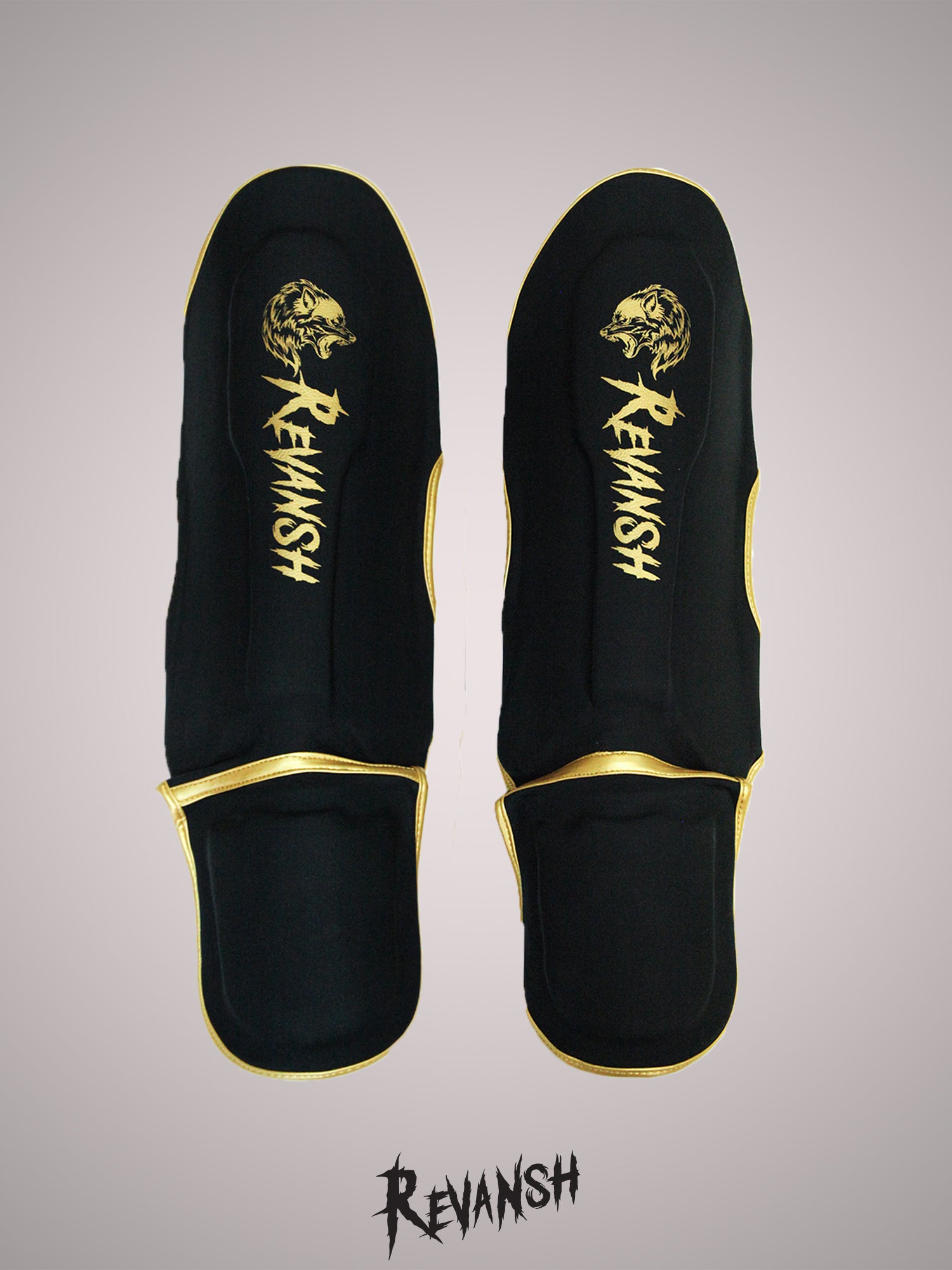 REVANSH shin guard, black, genuine leather