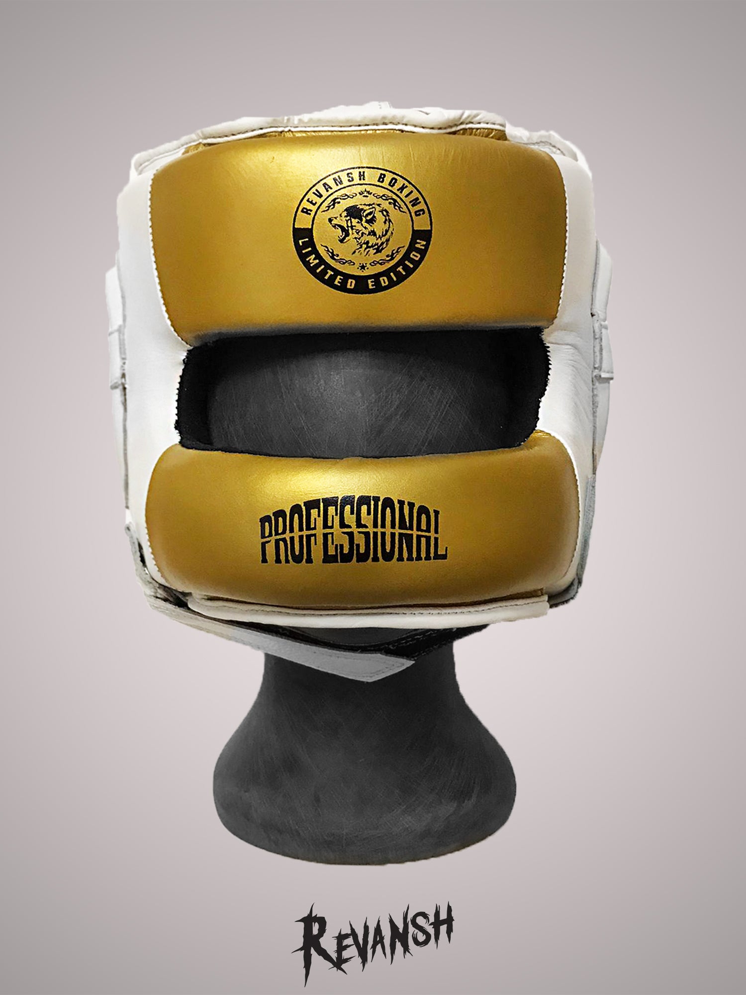 Bumper helmet, HGD009WTGN, white-gold, leather